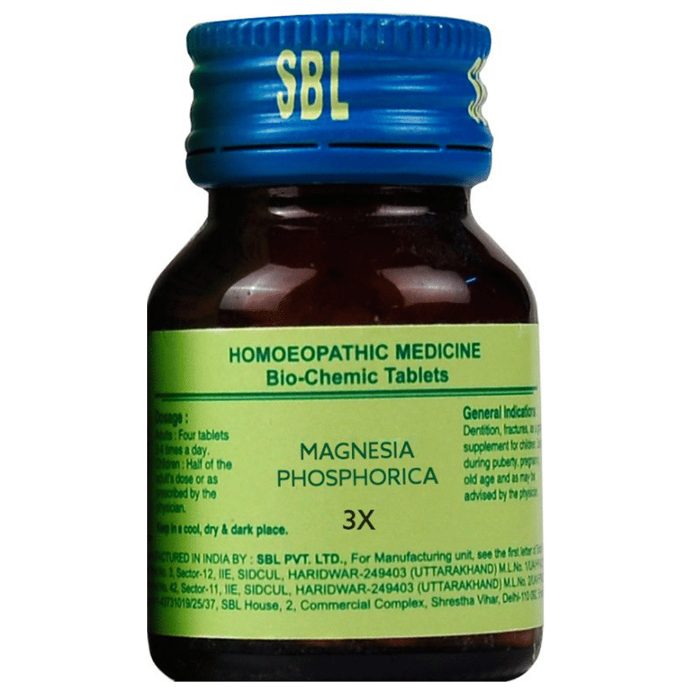 SBL Magnesia Phosphorica Biochemic Tablet 3X bottle of 25 gm Biochemic Tablet SBL Magnesia Phosphorica Biochemic Tablet 3X bottle of 25 gm Biochemic Tablet