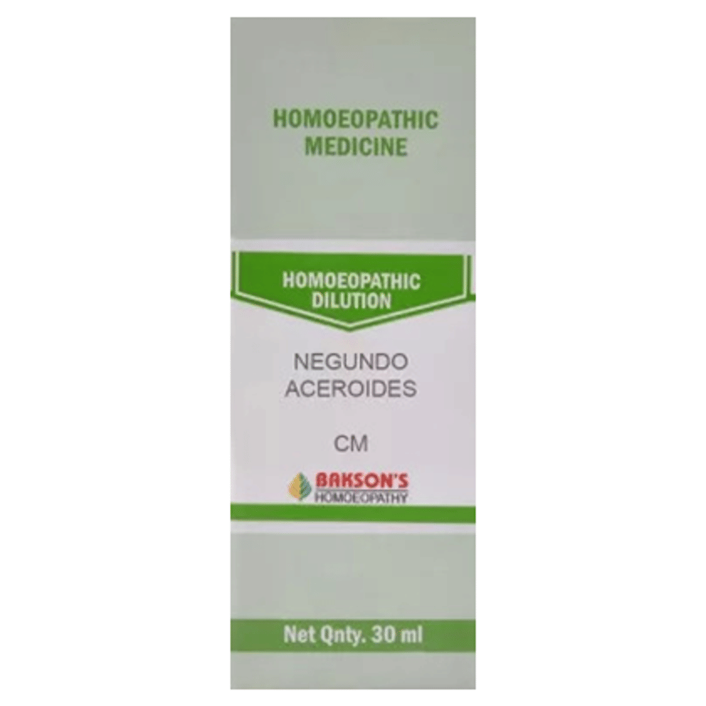 Bakson's Homeopathy Negundo Aceroides Dilution CM bottle of 30 ml Dilution Bakson's Homeopathy Negundo Aceroides Dilution CM bottle of 30 ml Dilution