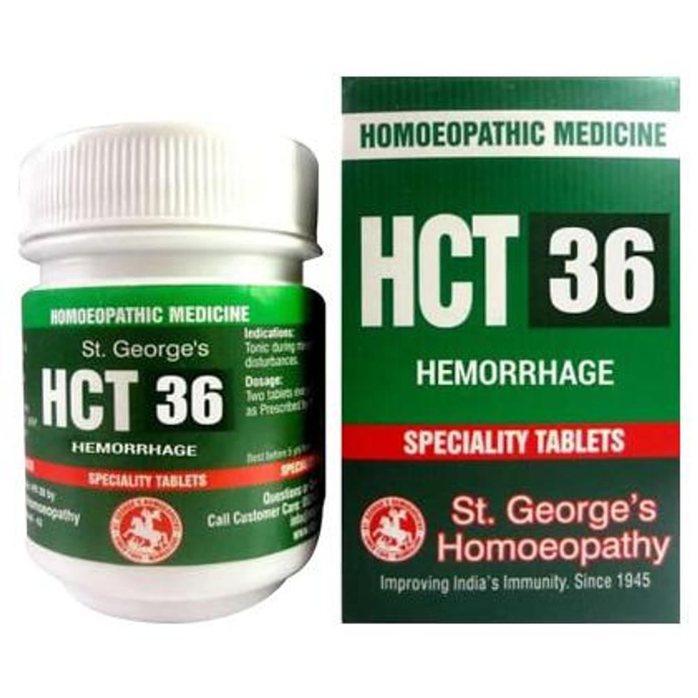 St. George’s HCT 36 Hemorrhage Tablet bottle of 30 gm Tablet St. George’s HCT 36 Hemorrhage Tablet bottle of 30 gm Tablet