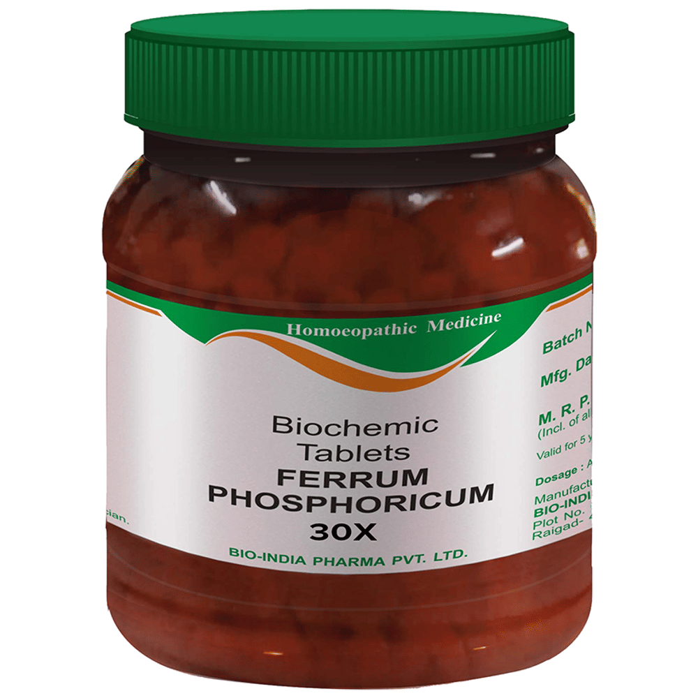 Bio India Ferrum Phosphoricum Biochemic Tablet 30X bottle of 450 gm Biochemic Tablet