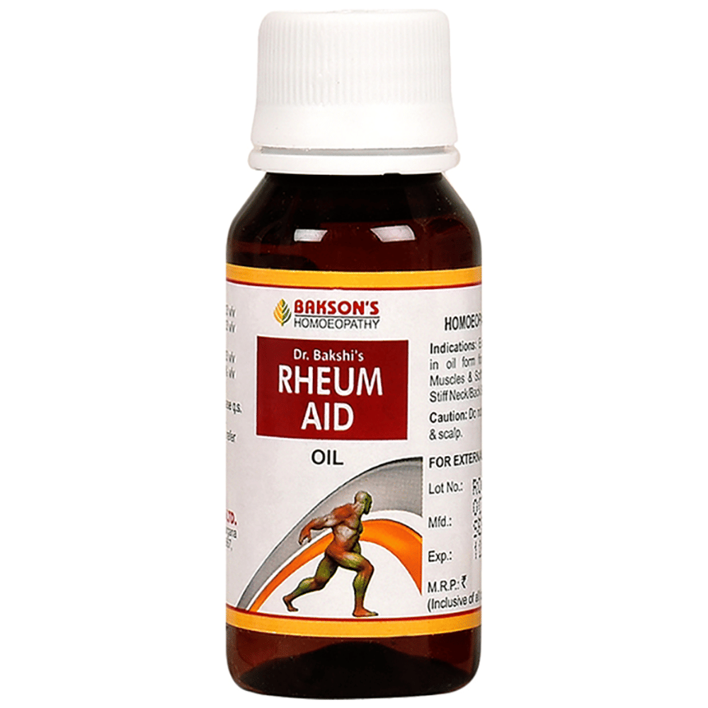 Bakson's Homeopathy Rheum Aid Oil bottle of 60 ml Oil Bakson's Homeopathy Rheum Aid Oil bottle of 60 ml Oil