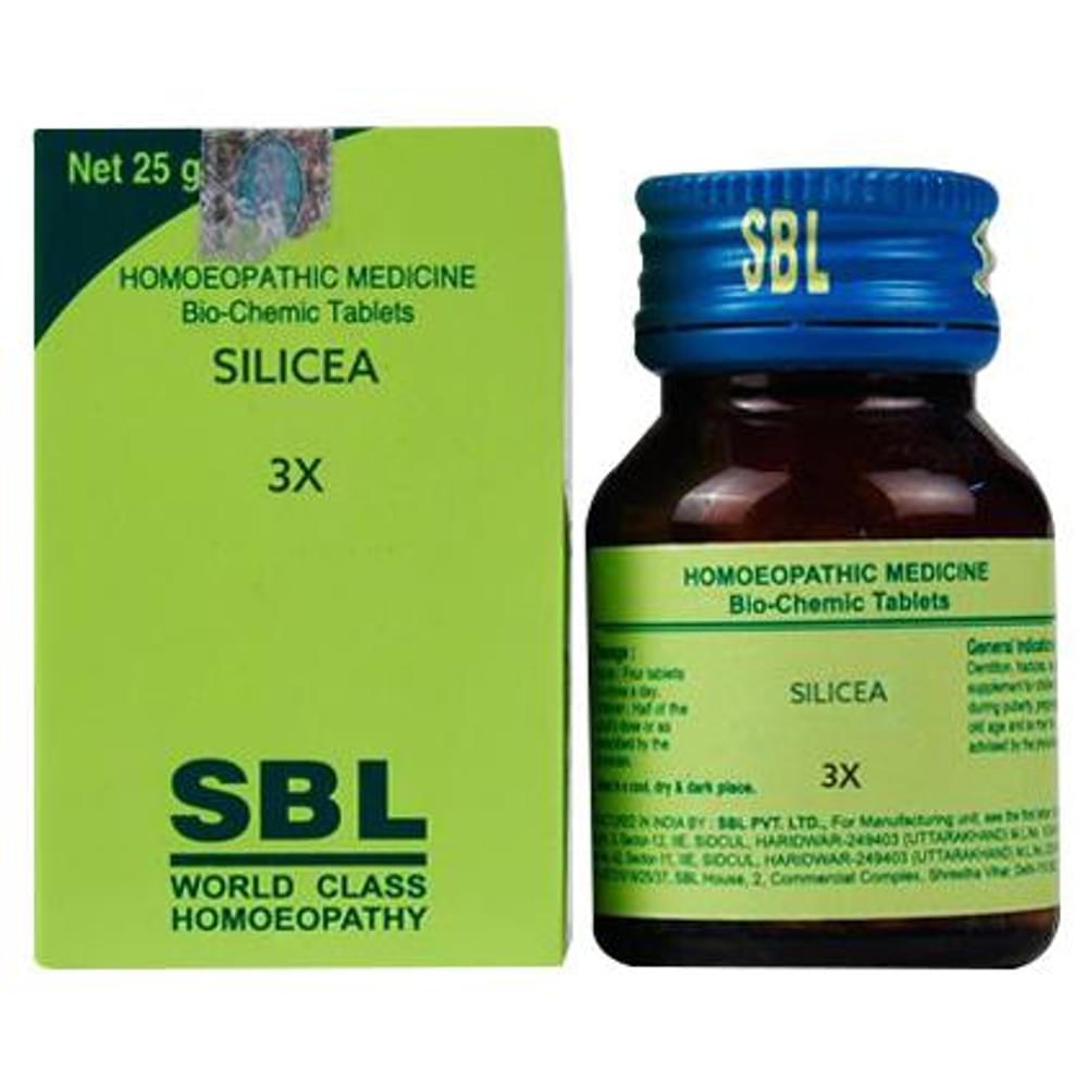 SBL Silicea Biochemic Tablet 3X bottle of 25 gm Biochemic Tablet SBL Silicea Biochemic Tablet 3X bottle of 25 gm Biochemic Tablet
