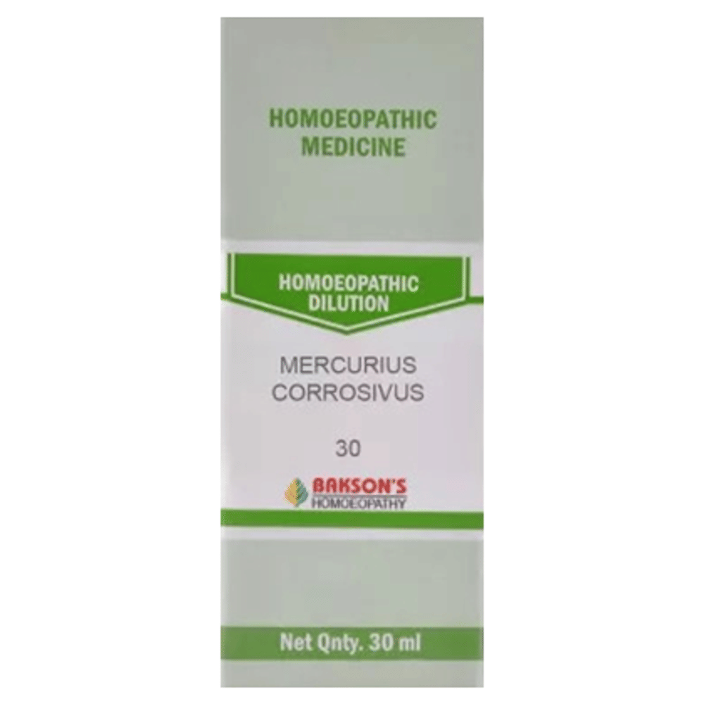 Bakson's Homeopathy Mercurius Corrosivus Dilution 30 bottle of 30 ml Dilution
