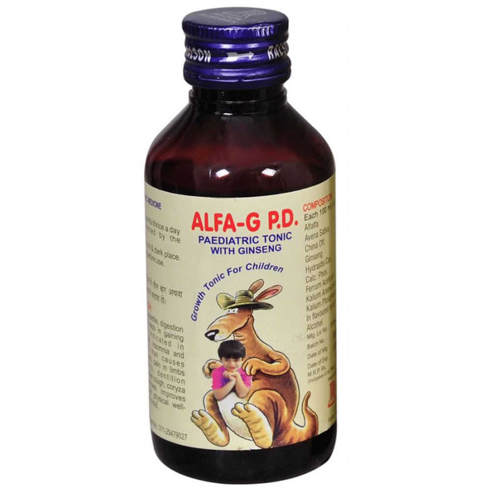 Ralson Remedies Alfa-G P.D. Paediatric Tonic With Ginseng bottle of 115 ml Tonic Ralson Remedies Alfa-G P.D. Paediatric Tonic With Ginseng bottle of 115 ml Tonic