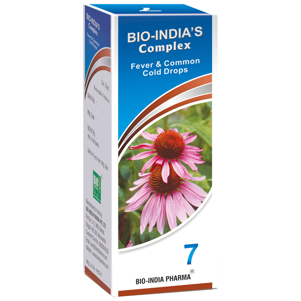 Bio India Complex 7 Fever & Common Cold Drop bottle of 30 ml Drop Bio India Complex 7 Fever & Common Cold Drop bottle of 30 ml Drop