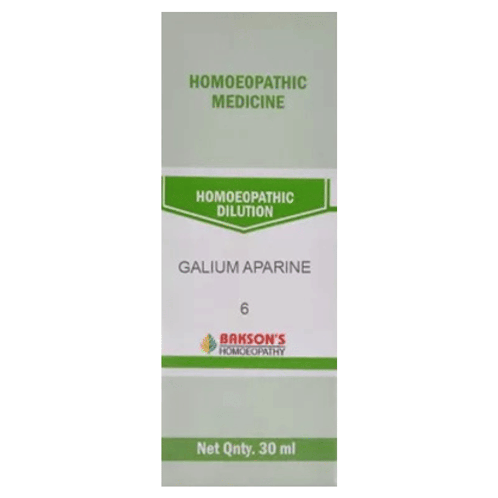 Bakson's Homeopathy Galium Aparine Dilution 6 CH bottle of 30 ml Dilution