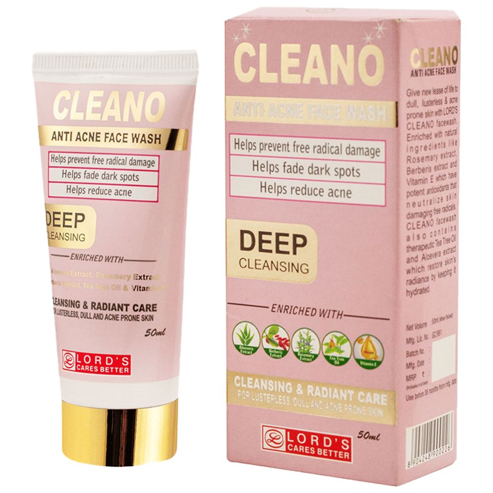 Lord's Cleano Anti Acne Face Wash tube of 50 ml Face Wash
