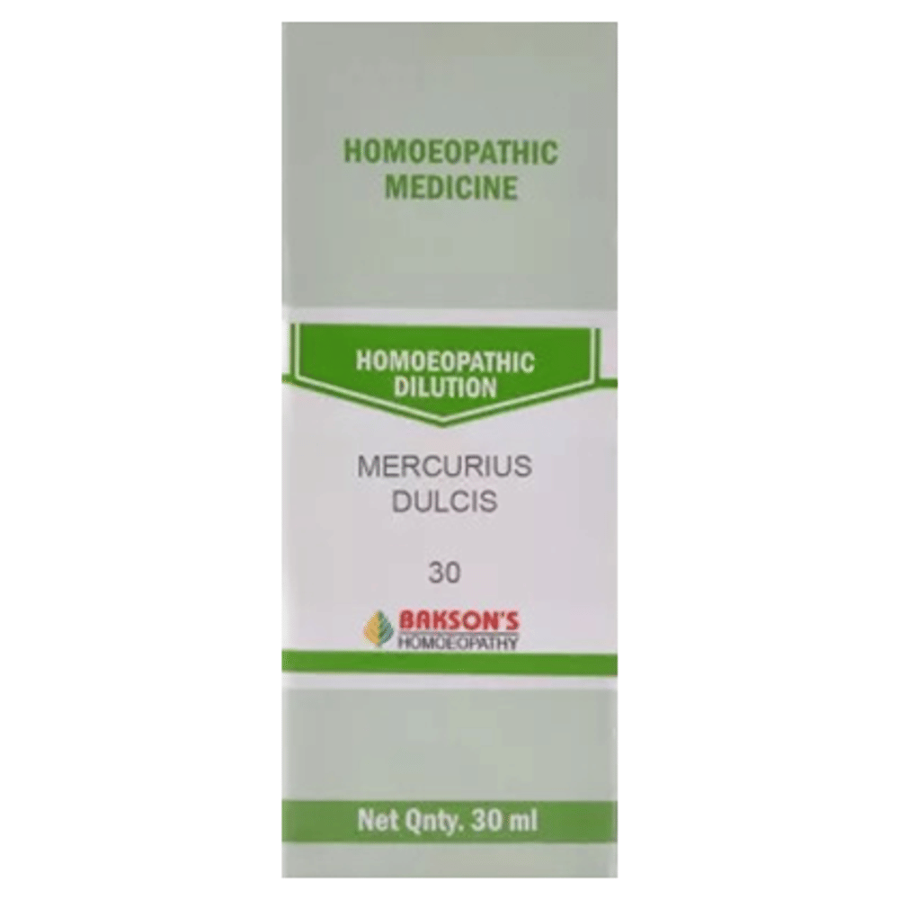 Bakson's Homeopathy Mercurius Dulcis Dilution 30 bottle of 30 ml Dilution Bakson's Homeopathy Mercurius Dulcis Dilution 30 bottle of 30 ml Dilution