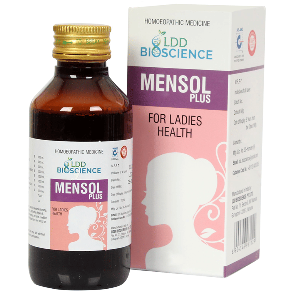 LDD Bioscience Mensol Plus Syrup bottle of 115 ml Syrup