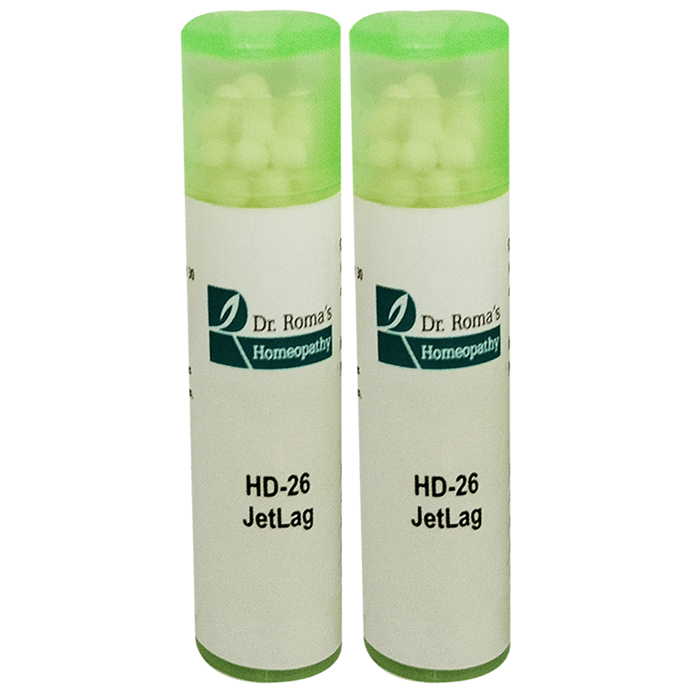 Dr. Romas Homeopathy HD-26 Jetlag, 2  Bottles of 2 Dram packet of 2 bottles