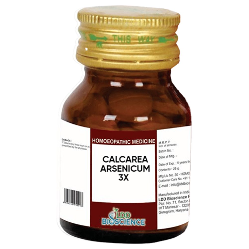 LDD Bioscience Calcarea Arsenicum 3X bottle of 25 gm Tablet