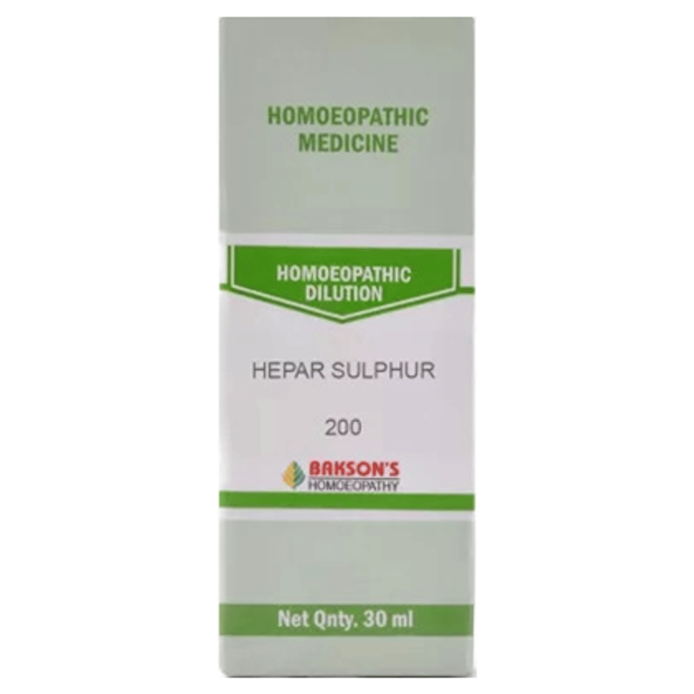 Bakson's Homeopathy Hepar Sulphur Dilution 200 bottle of 30 ml Dilution