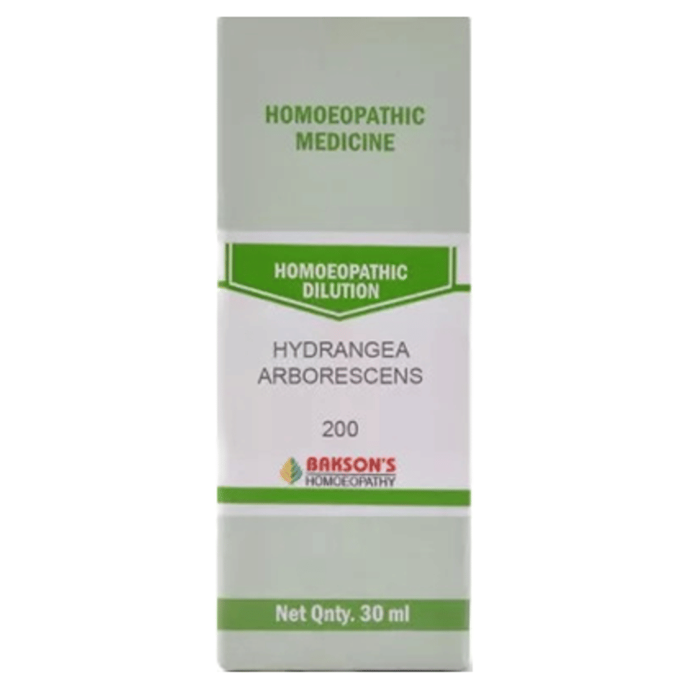 Bakson's Homeopathy Hydrangea Arborescens  Dilution 200 bottle of 30 ml Dilution