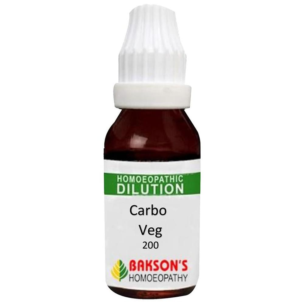 Bakson's Homeopathy Carbo Veg Dilution 200 CH bottle of 30 ml Dilution