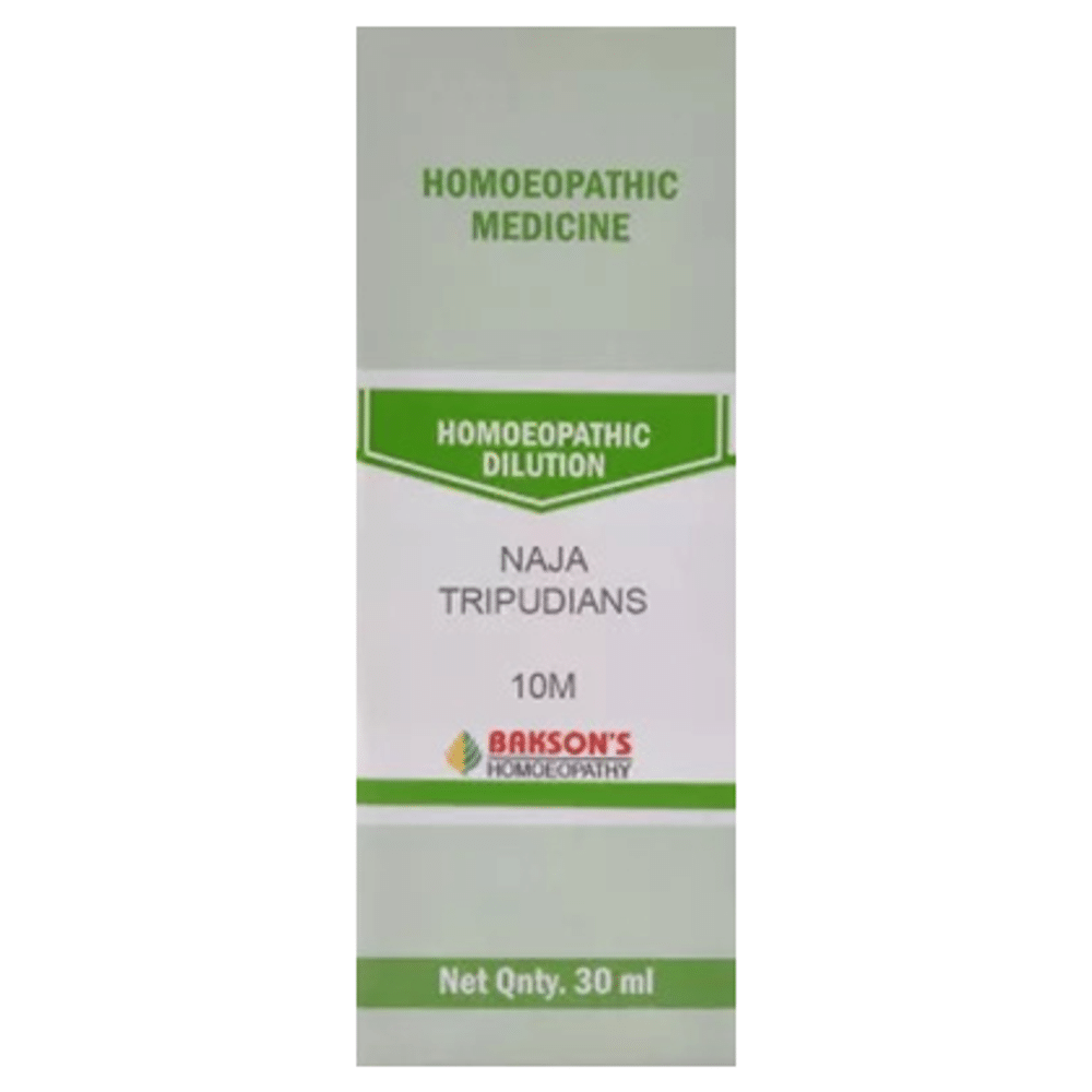 Bakson's Homeopathy Naja Tripudians Dilution 10M bottle of 30 ml Dilution