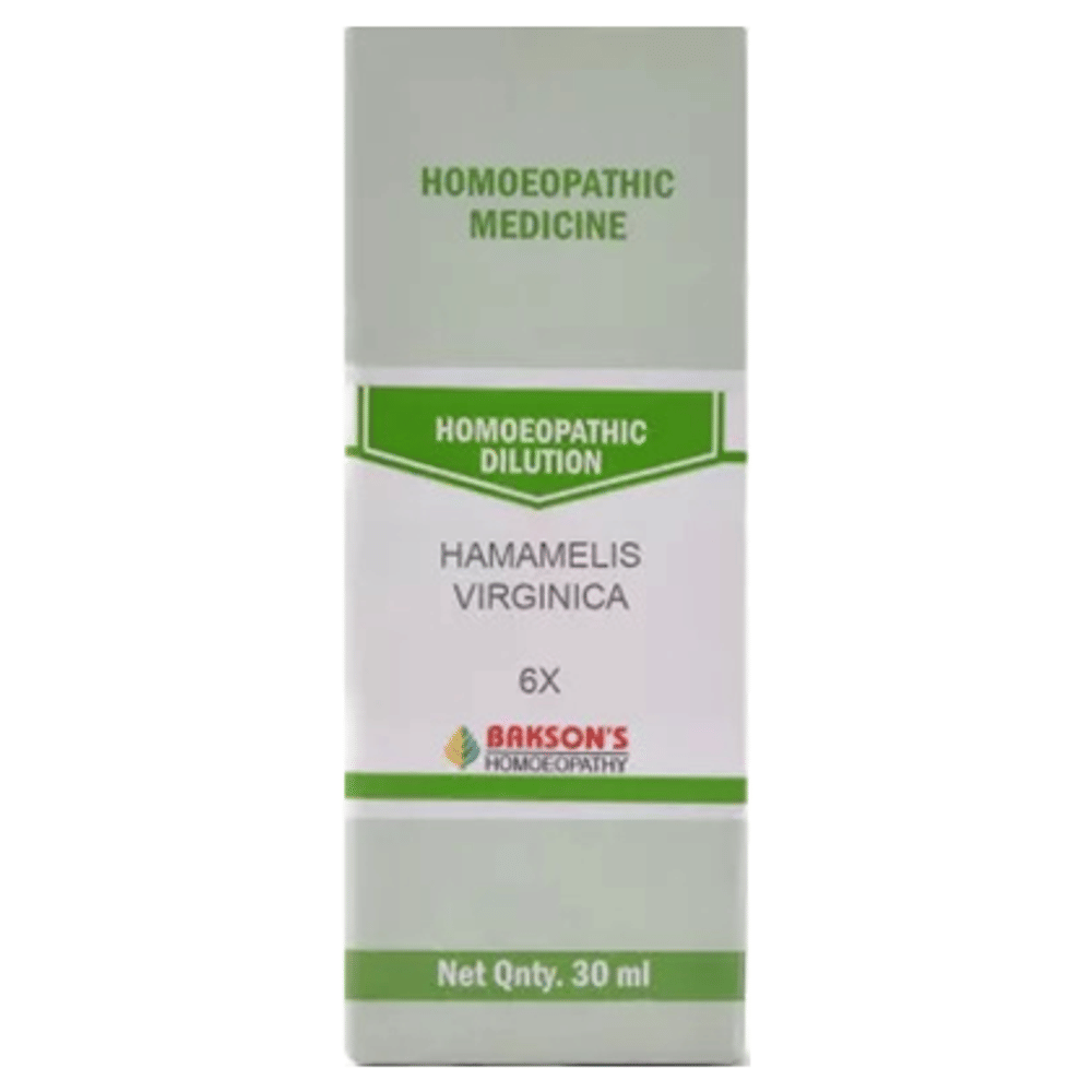 Bakson's Homeopathy Hamamelis Virginica Dilution 6X bottle of 30 ml Dilution