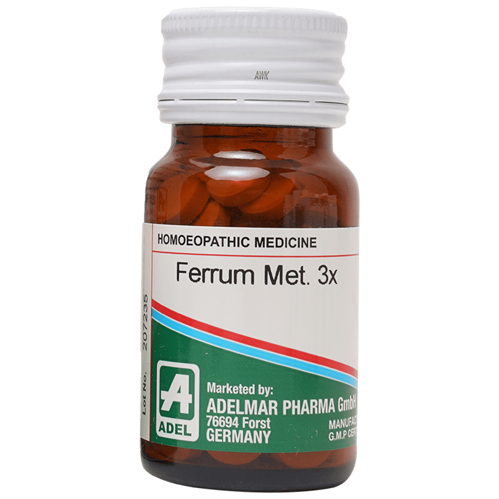 ADEL Ferrum Met Trituration Tablet 3X bottle of 20 gm Trituration Tablet ADEL Ferrum Met Trituration Tablet 3X bottle of 20 gm Trituration Tablet
