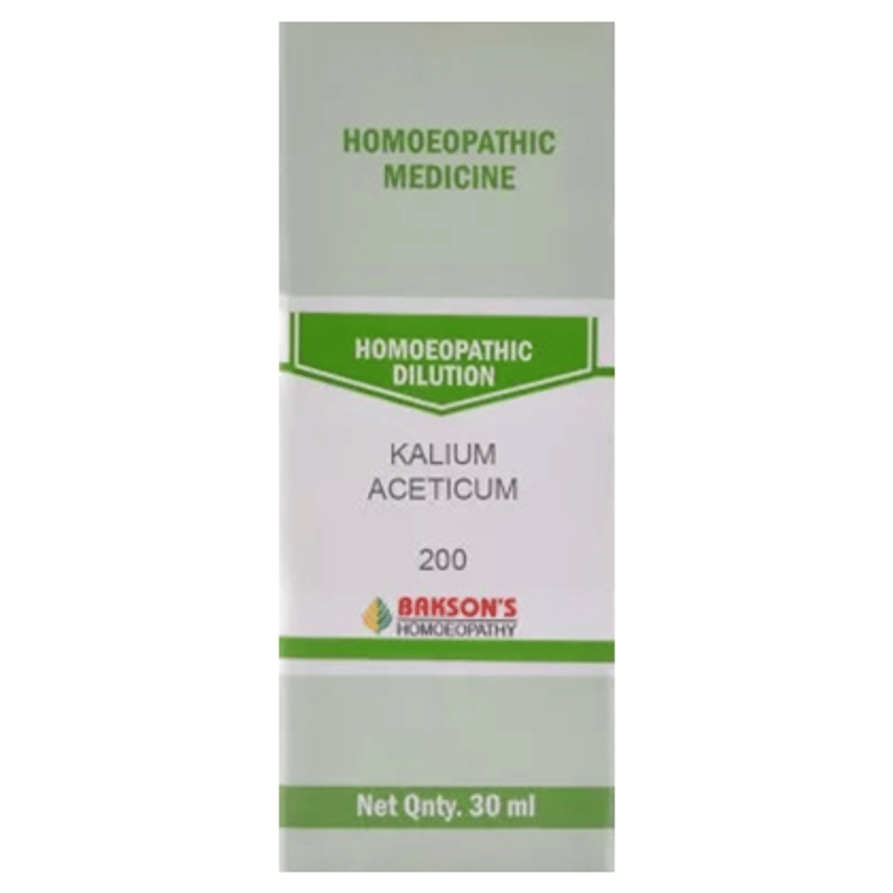 Bakson's Homeopathy Kalium Aceticum Dilution 200 bottle of 30 ml Dilution