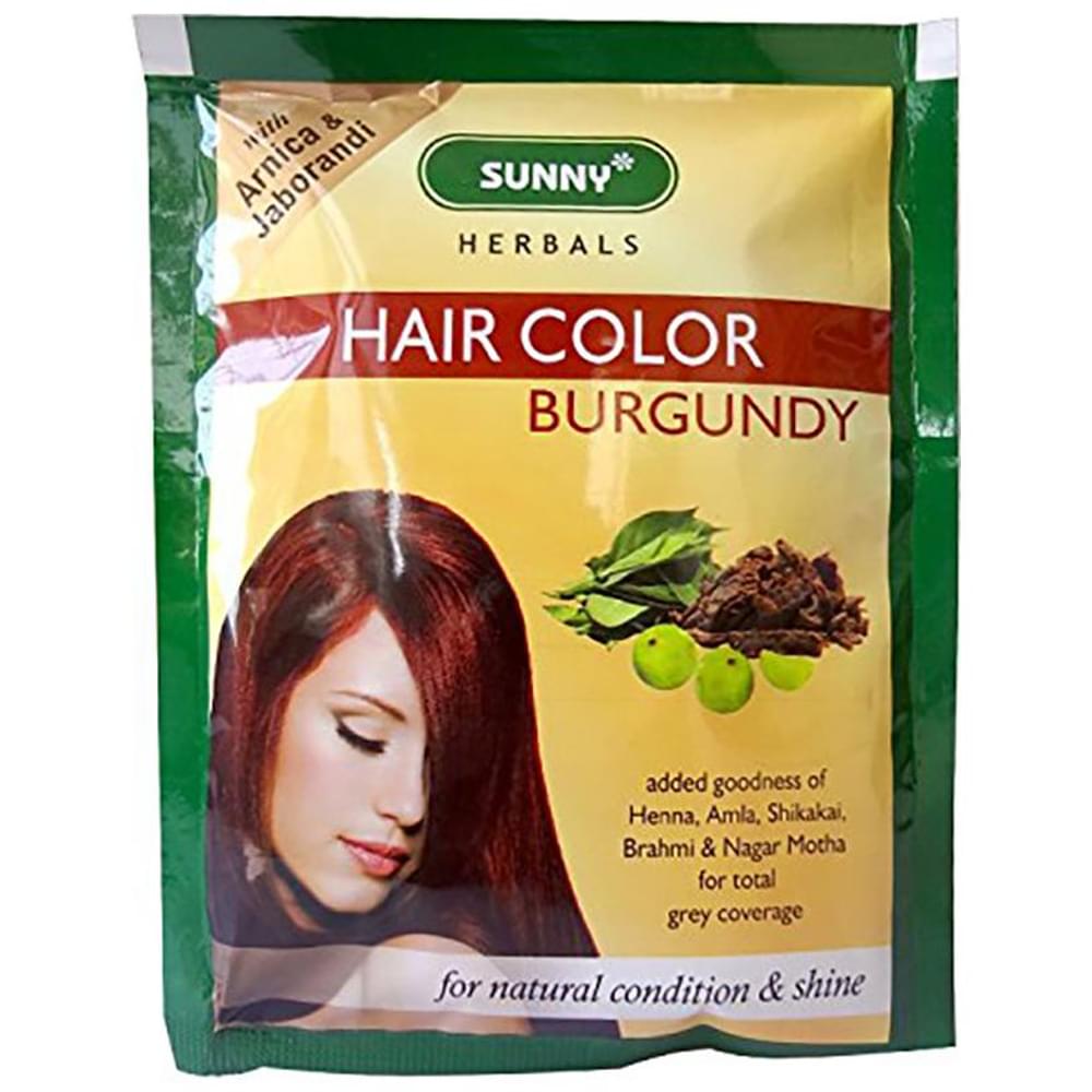 Sunny Herbals Hair Color 12 Sachets Burgundy box of 240 gm Powder Sunny Herbals Hair Color 12 Sachets Burgundy box of 240 gm Powder