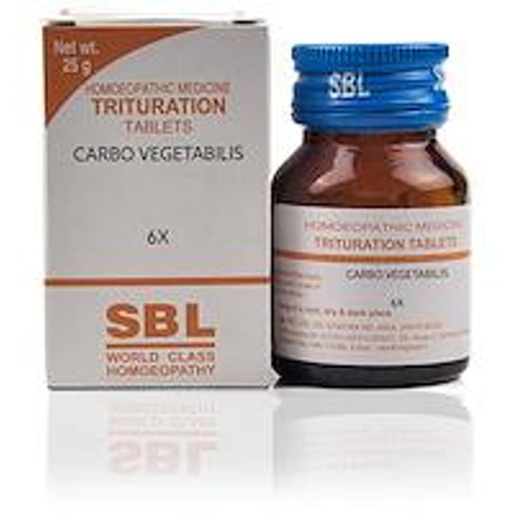 SBL Carbo Vegetabilis Trituration Tablet 6X bottle of 25 gm Trituration Tablet
