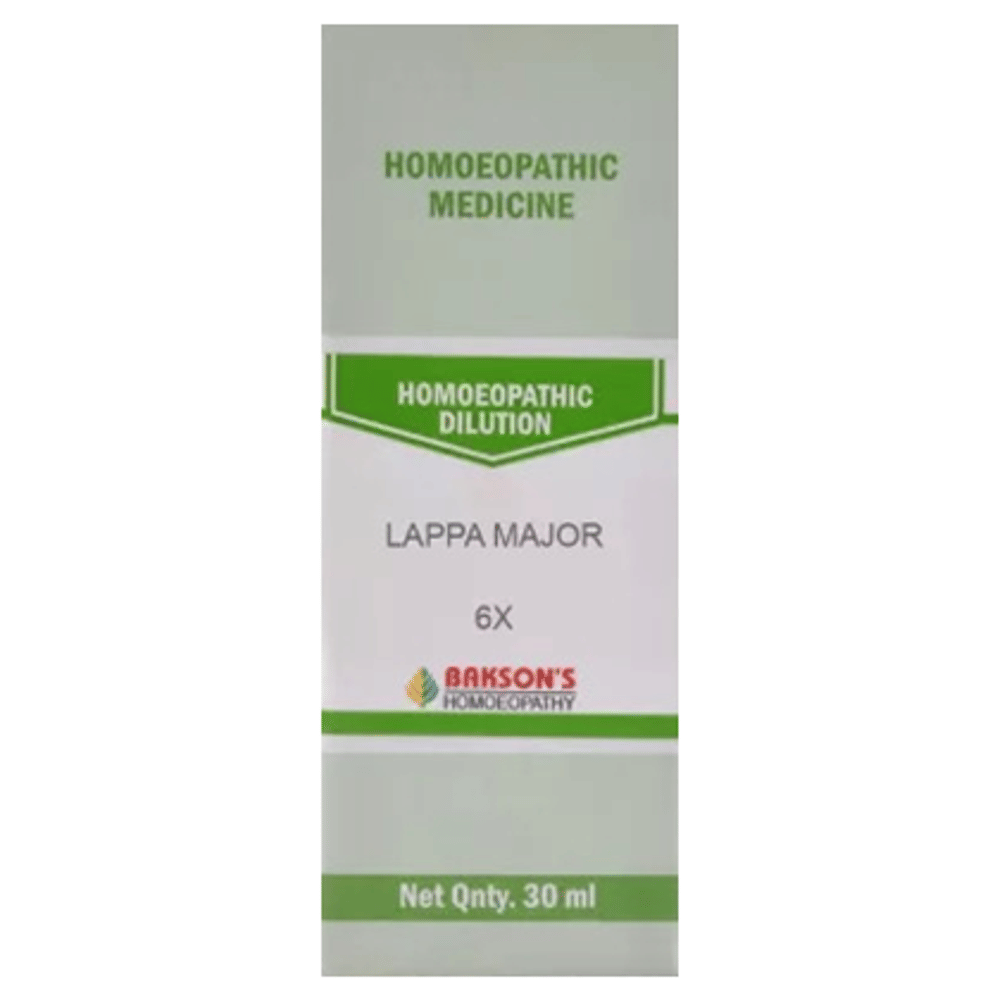 Bakson's Homeopathy Lappa Major Dilution 6X bottle of 30 ml Dilution