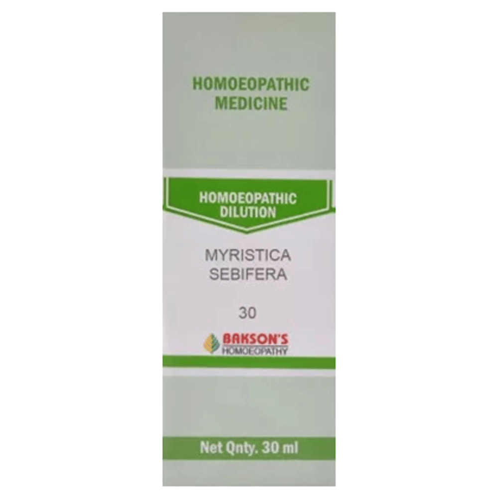 Bakson's Homeopathy Myristica Sebifera Dilution 30 bottle of 30 ml Dilution Bakson's Homeopathy Myristica Sebifera Dilution 30 bottle of 30 ml Dilution