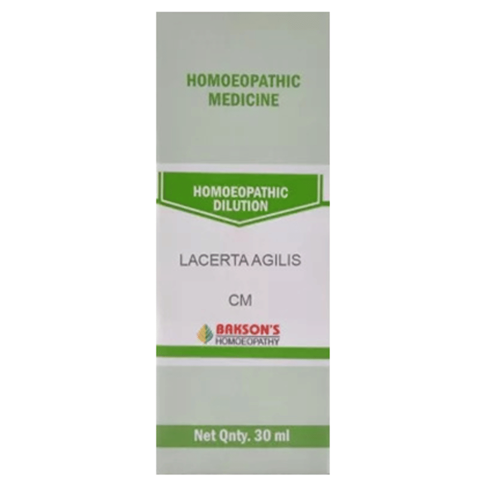 Bakson's Homeopathy Lacerta Agilis Dilution CM bottle of 30 ml Dilution