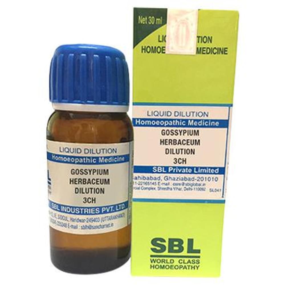 SBL Gossypium Herbaceum Dilution 3 CH bottle of 30 ml Dilution