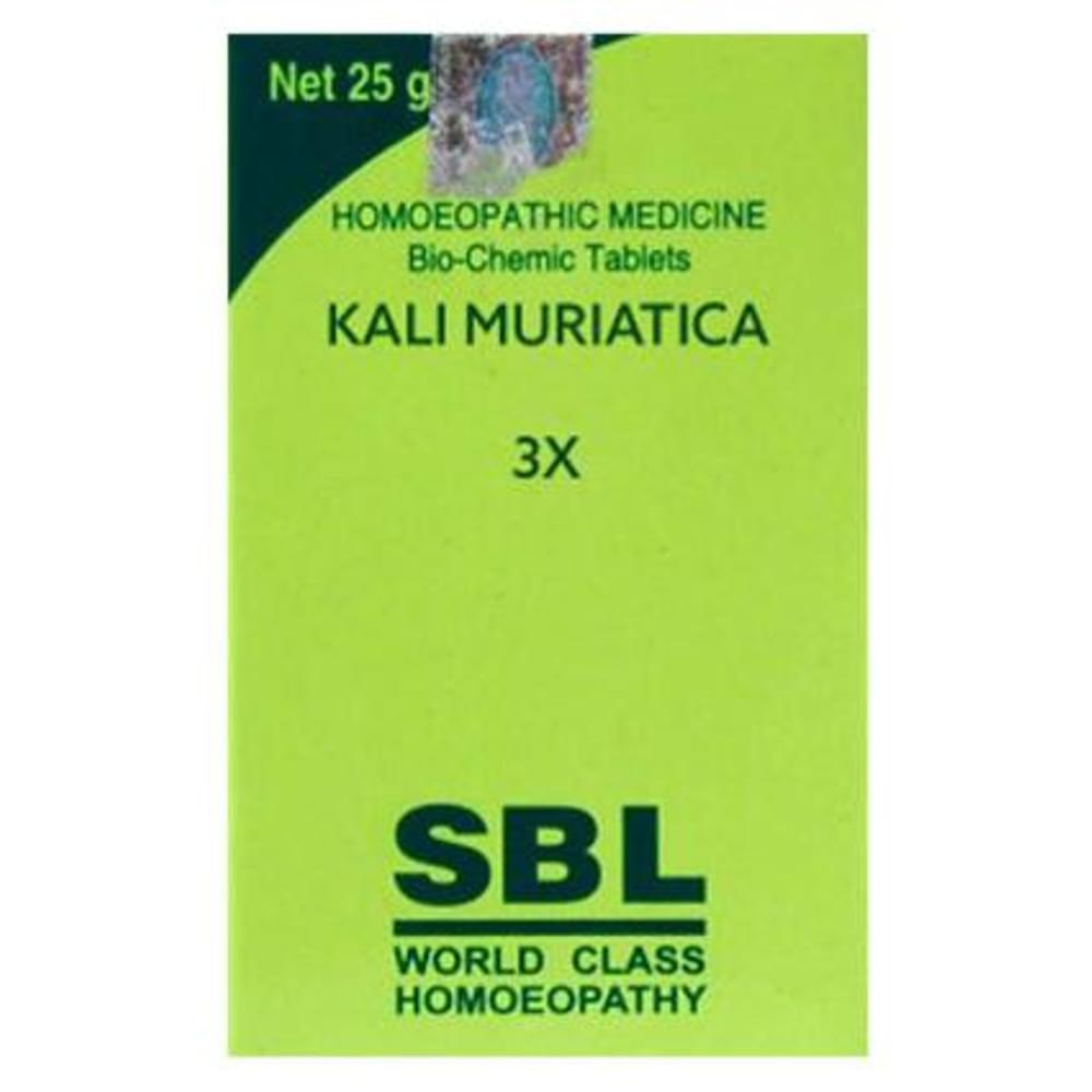 SBL Kali Muriaticum Biochemic Tablet 3X bottle of 25 gm Biochemic Tablet