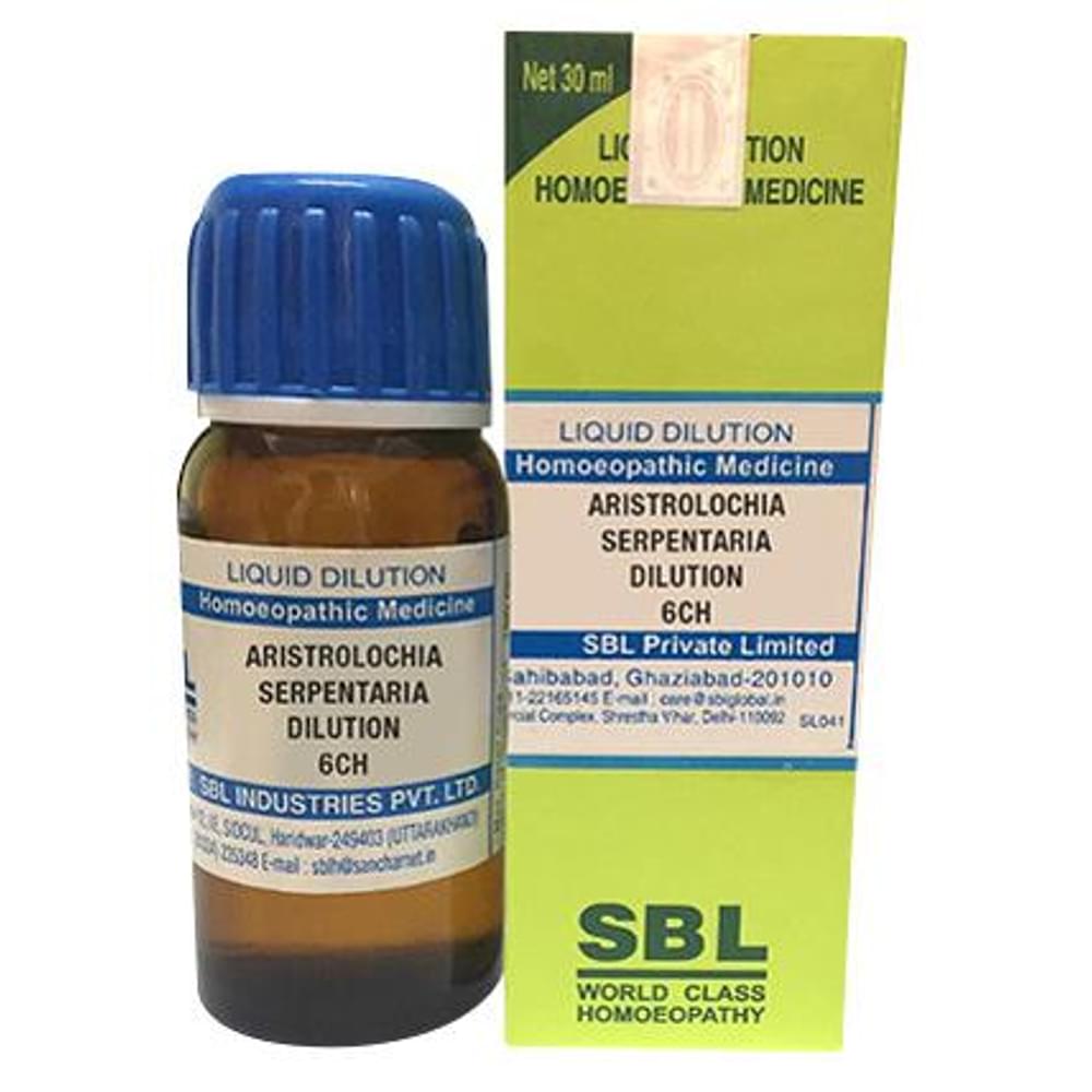 SBL Aristrolochia Serpentaria Dilution 6 CH bottle of 30 ml Dilution SBL Aristrolochia Serpentaria Dilution 6 CH bottle of 30 ml Dilution