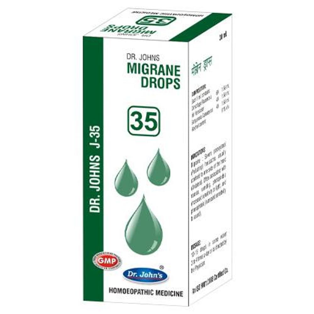 Dr. Johns J-35 Migrane Drop bottle of 30 ml Drop Dr. Johns J-35 Migrane Drop bottle of 30 ml Drop