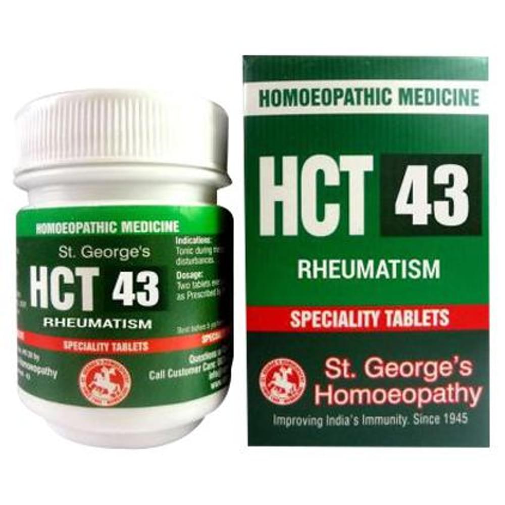 St. George’s HCT 43 Rheumatism Tablet bottle of 30 gm Tablet St. George’s HCT 43 Rheumatism Tablet bottle of 30 gm Tablet