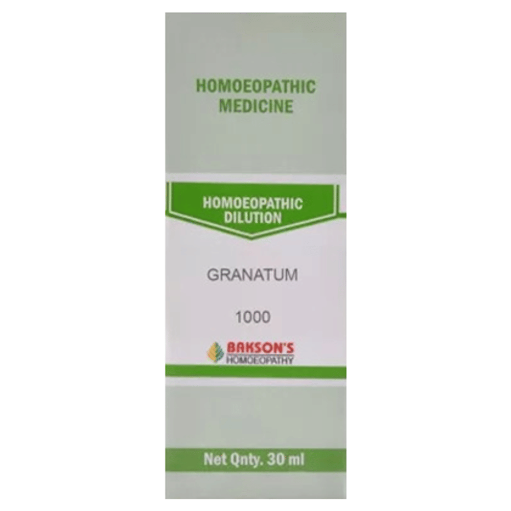 Bakson's Homeopathy Granatum Dilution 1000 CH bottle of 30 ml Dilution