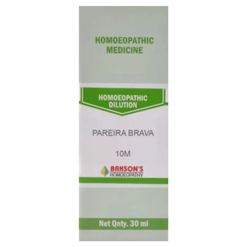 Bakson's Homeopathy Pareira Brava Dilution 10M bottle of 30 ml Dilution Bakson's Homeopathy Pareira Brava Dilution 10M bottle of 30 ml Dilution