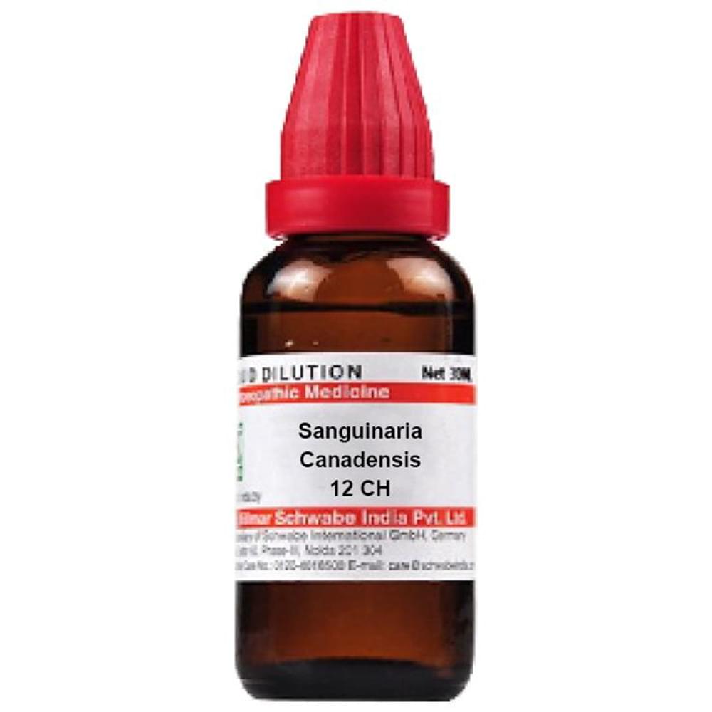 Dr Willmar Schwabe India Sanguinaria Canadensis Dilution 12 CH bottle of 30 ml Dilution