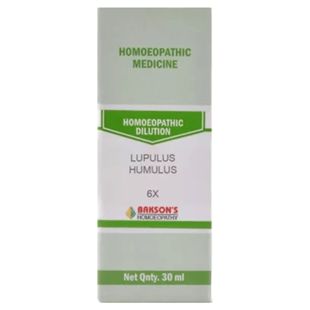 Bakson's Homeopathy Lupulus Humulus Dilution 6X bottle of 30 ml Dilution