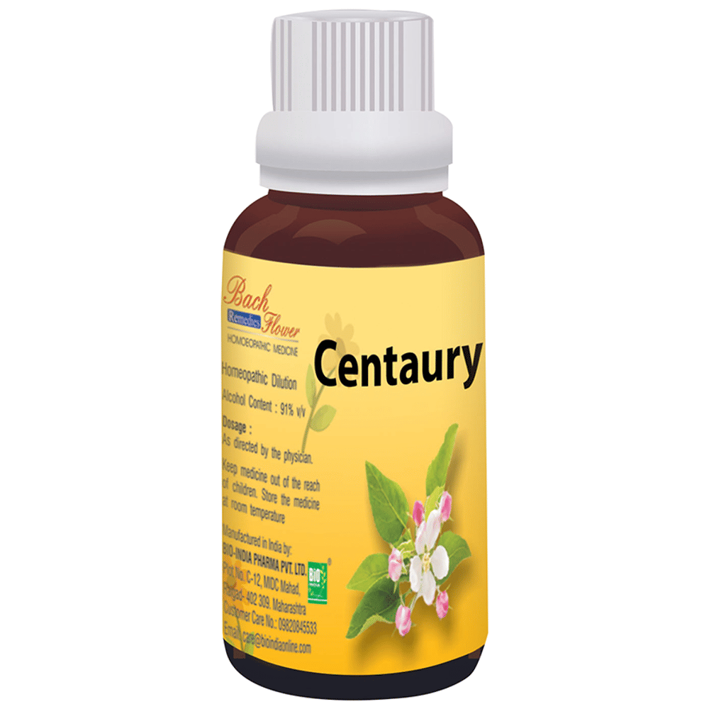 Bio India Bach Flower Centaury bottle of 100 ml Dilution