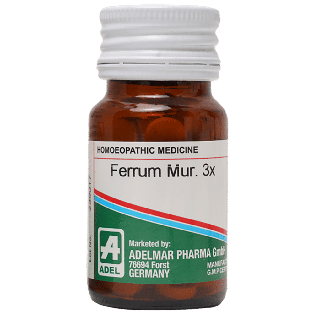 ADEL Ferrum Mur Trituration Tablet 3X bottle of 20 gm Trituration Tablet ADEL Ferrum Mur Trituration Tablet 3X bottle of 20 gm Trituration Tablet