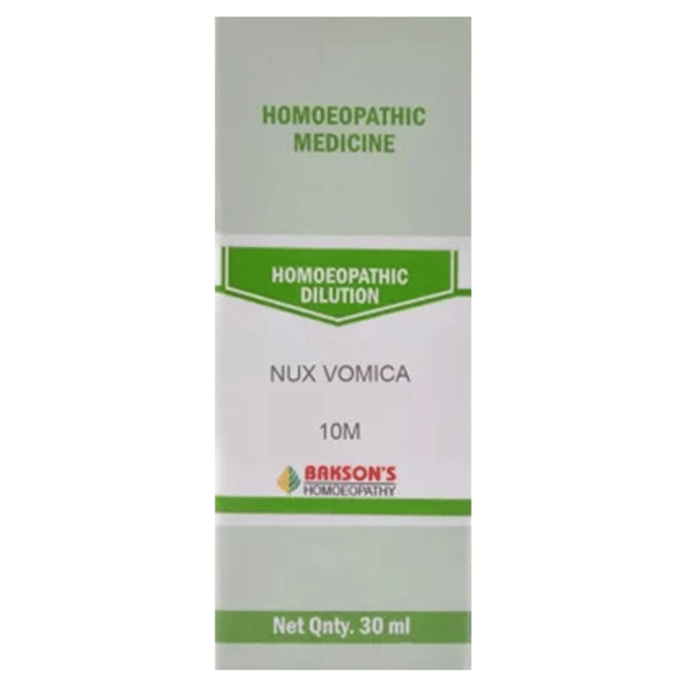 Bakson's Homeopathy Nux Vomica Dilution 10M bottle of 30 ml Dilution