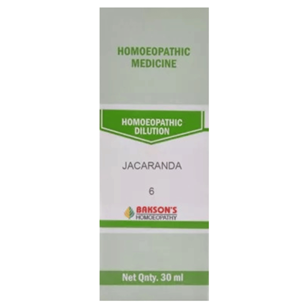 Bakson's Homeopathy Jacaranda Dilution 6 CH bottle of 30 ml Dilution