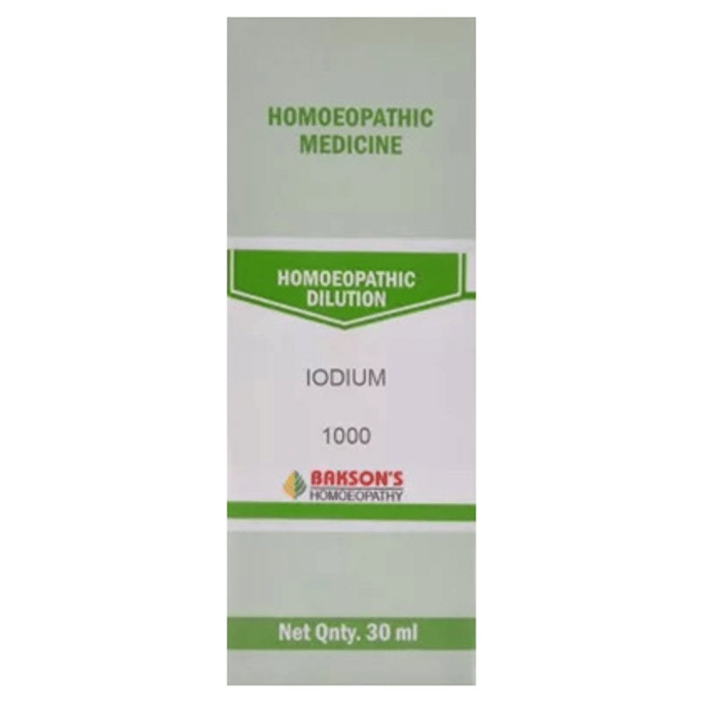 Bakson's Homeopathy Iodium Dilution 1000 CH bottle of 30 ml Dilution