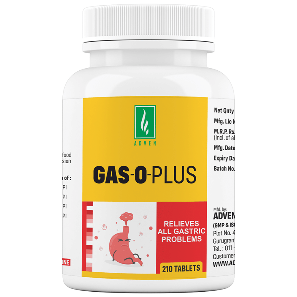 Adven Gas-O-Plus Tablet bottle of 210 tablets