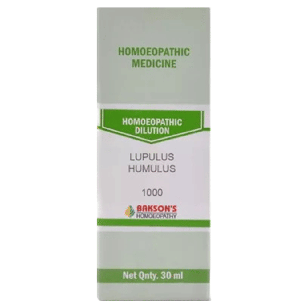 Bakson's Homeopathy Lupulus Humulus Dilution 1000 CH bottle of 30 ml Dilution Bakson's Homeopathy Lupulus Humulus Dilution 1000 CH bottle of 30 ml Dilution