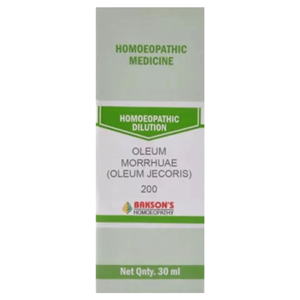 Bakson's Homeopathy Oleum Morrhuae (Oleum Jecoris) Dilution 200 bottle of 30 ml Dilution