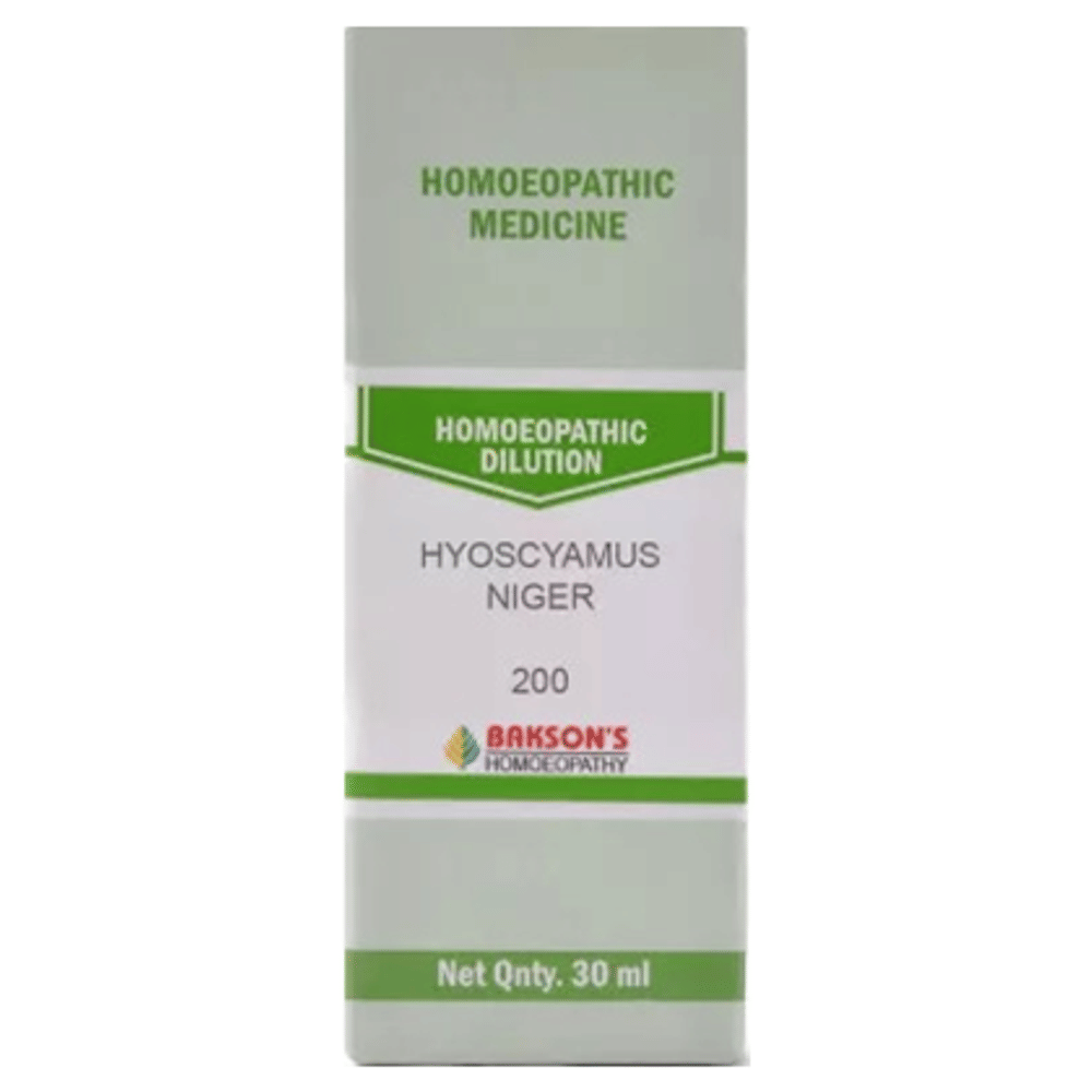 Bakson's Homeopathy Hyoscyamus Niger Dilution 200 bottle of 30 ml Dilution