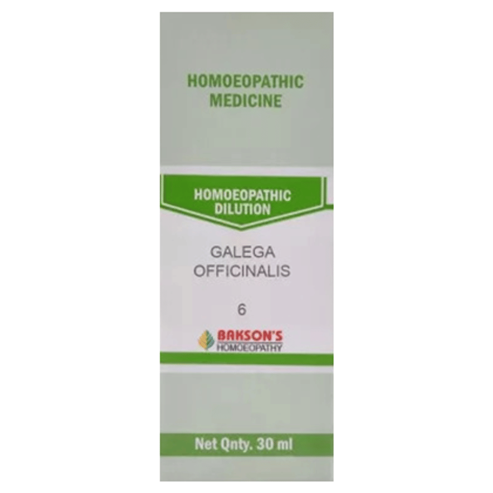 Bakson's Homeopathy Galega Officinalis Dilution 6 CH bottle of 30 ml Dilution
