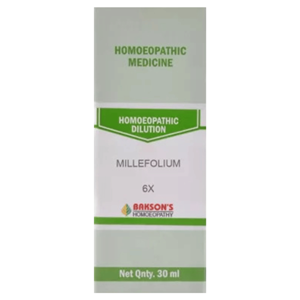 Bakson's Homeopathy Millefolium Dilution 6X bottle of 30 ml Dilution Bakson's Homeopathy Millefolium Dilution 6X bottle of 30 ml Dilution