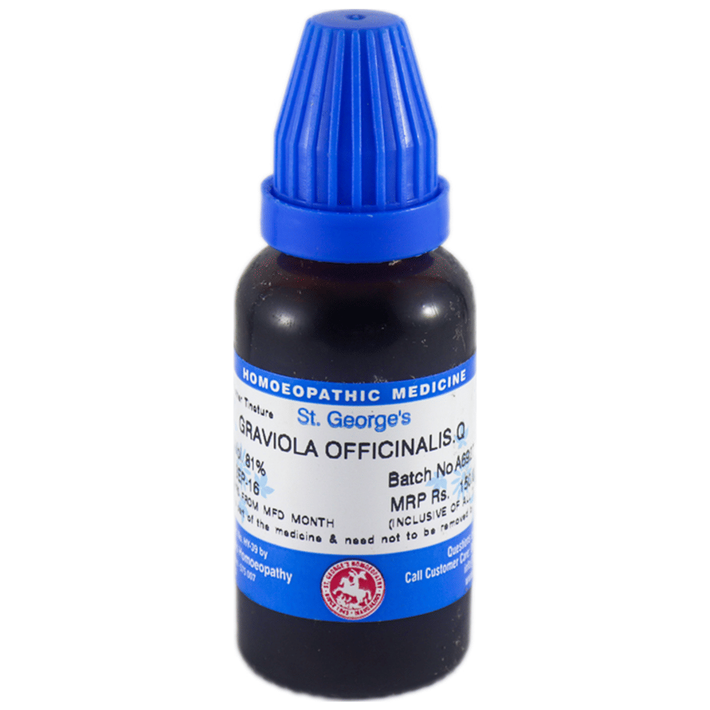 St. George’s Graviola Officinalis Mother Tincture Q bottle of 30 ml Mother Tincture St. George’s Graviola Officinalis Mother Tincture Q bottle of 30 ml Mother Tincture