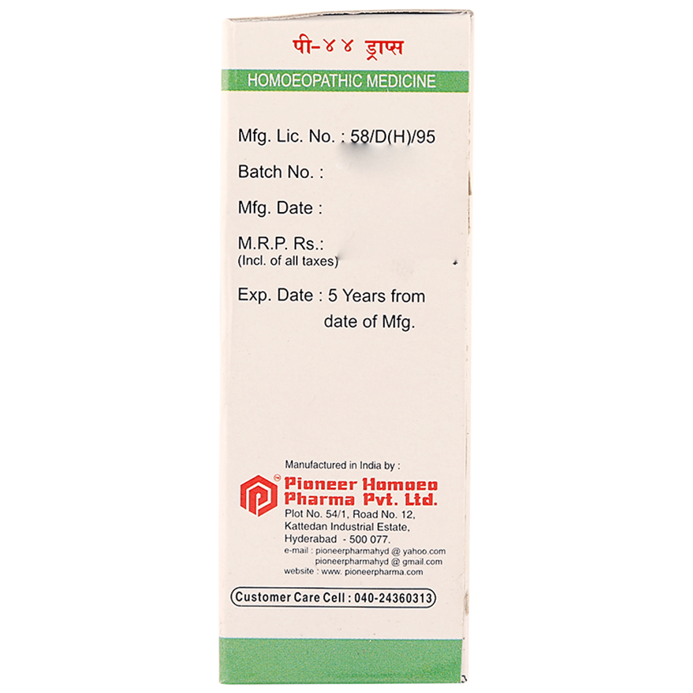 Pioneer Pharma P44 Lower Back Pain Drop bottle of 30 ml Drop Pioneer Pharma P44 Lower Back Pain Drop bottle of 30 ml Drop