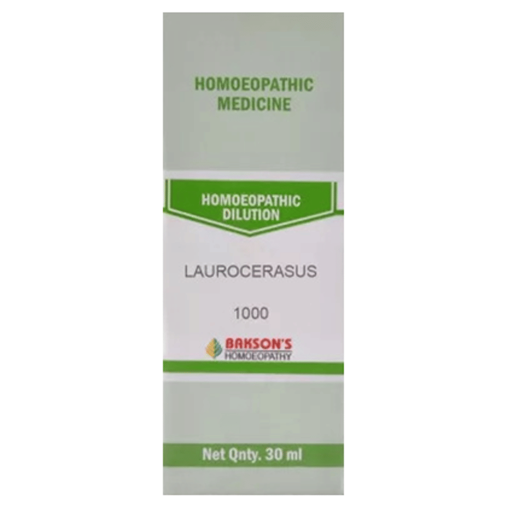 Bakson's Homeopathy Laurocerasus Dilution 1000 CH bottle of 30 ml Dilution